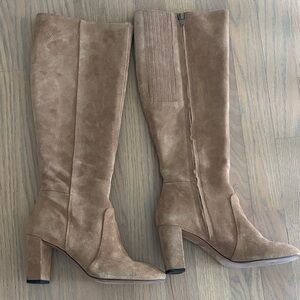 Banana Republic Suede Tan Heeled Boots